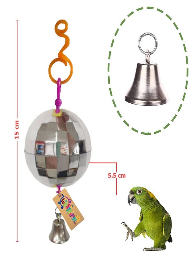 Western Era Bird Disco Ball Covered Shiny Mirrored Squares, Reflects Bright Lights. Attracts and stimulates Your Bird for Small and Medium Birds - Image 5